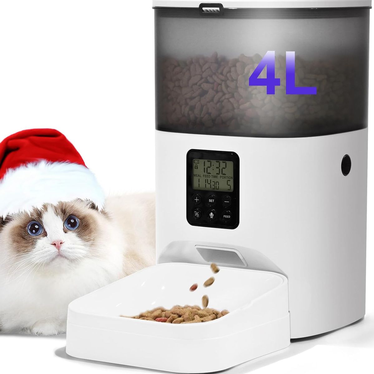 GENERICO - Comedero Automático Andoll Home Perros-gatos 4 Lts Graba Voz