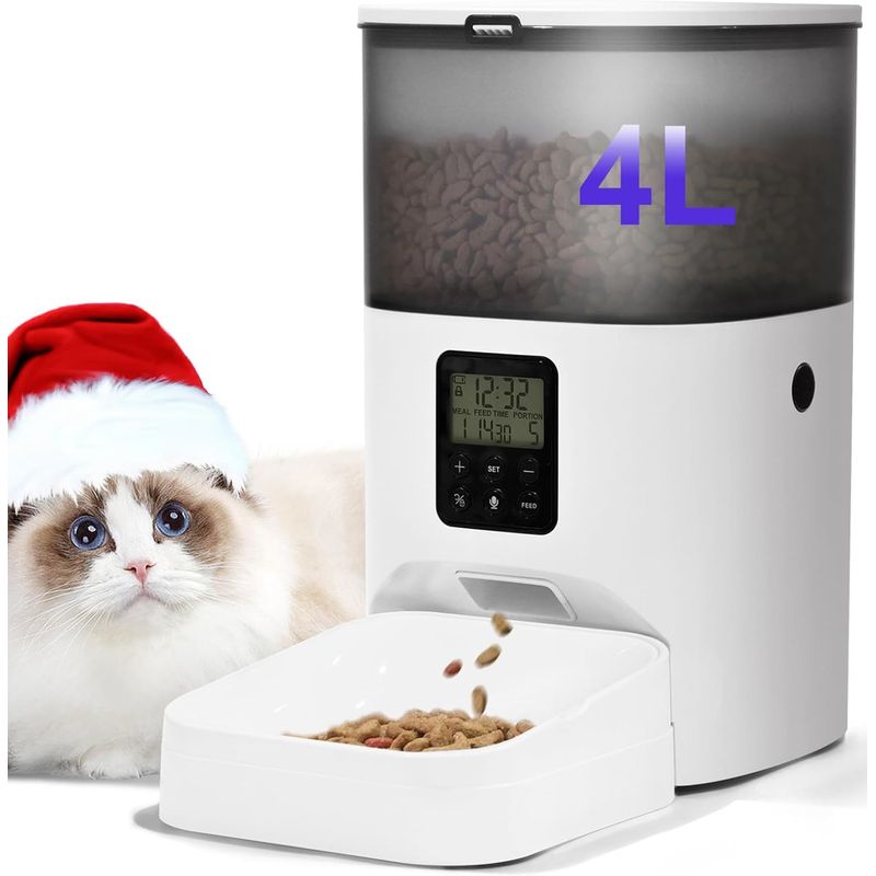 GENERICO - Comedero Automático Andoll Home Perros-gatos 4 Lts Graba Voz