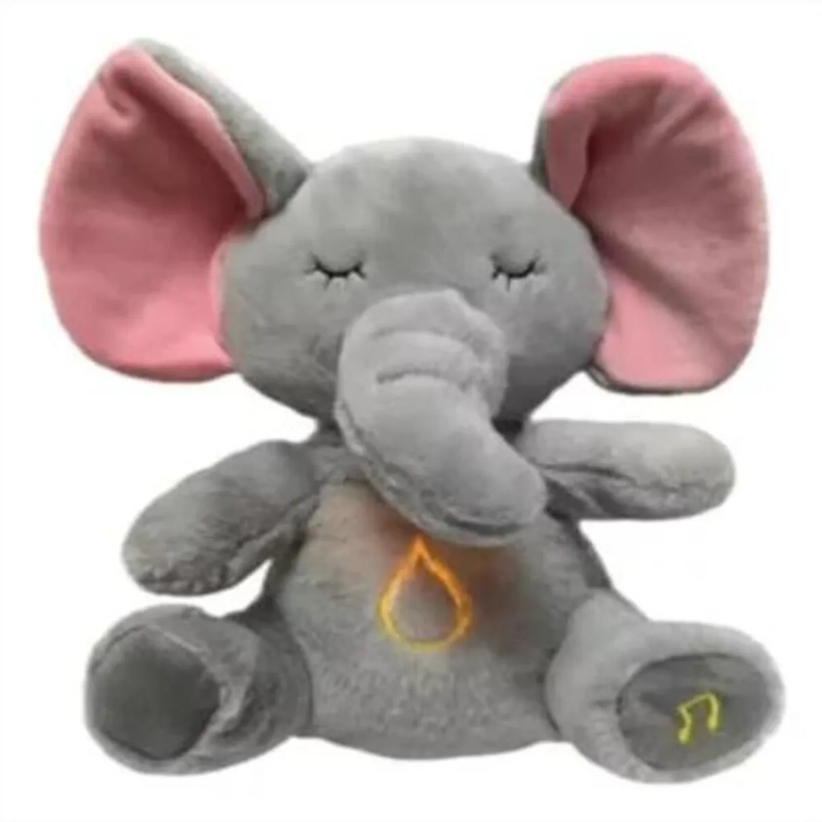 INFANTILES CAJUROMIX - Peluche elefante Gris Que Respira Recargable Con Luz Y Sonido