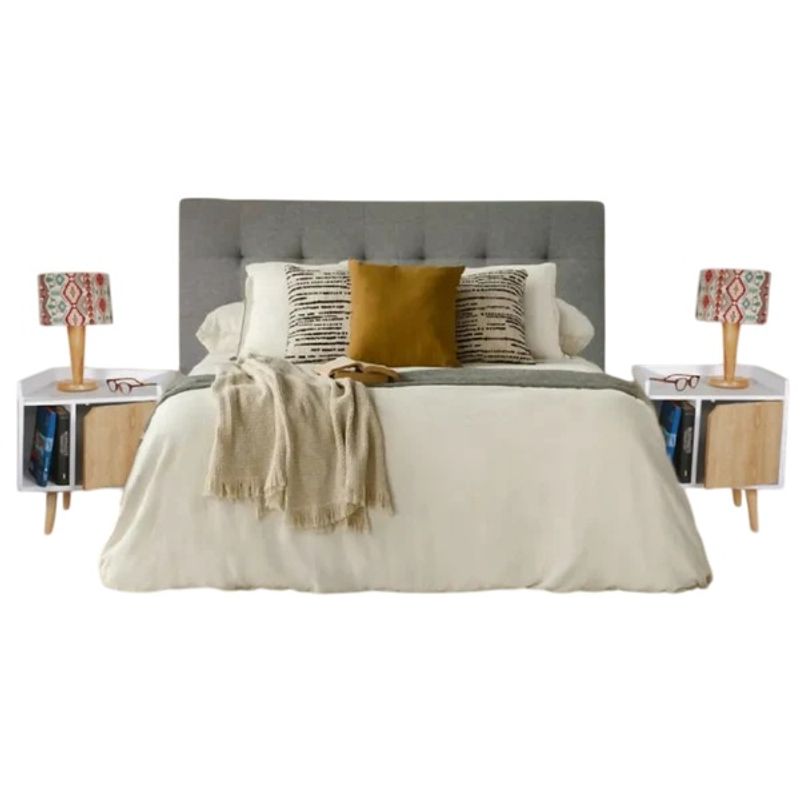 DKO DESIGN - Cabecero Para Cama Doble + Set Mesas De Noche Dreams