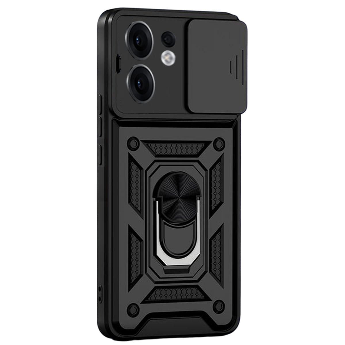 GENERICO - Funda Case Protector Cámara Slider Compatible Oppo Reno 13F Negro