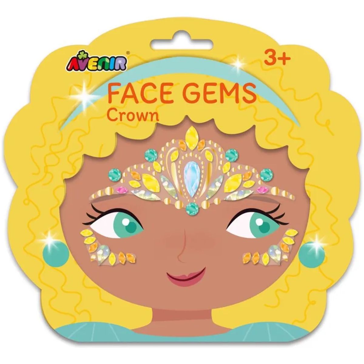 JUGANDO Y EDUCANDO - Juego Gema Adhesivas Para Rostro Corona Brillante Para Niños