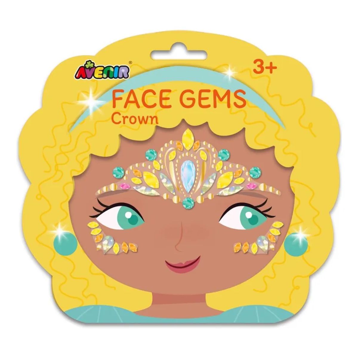 JUGANDO Y EDUCANDO - Juego Gema Adhesivas Para Rostro Corona Brillante Para Niños