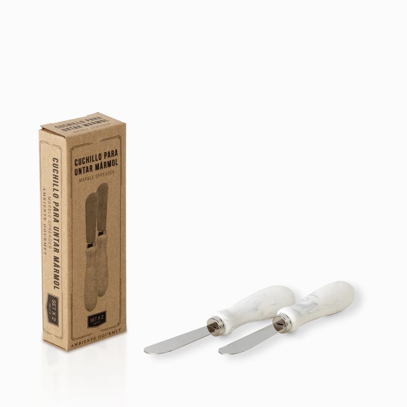AMBIENTE GOURMET - Cuchillo para untar marmol setx2 Ambiente Gourmet