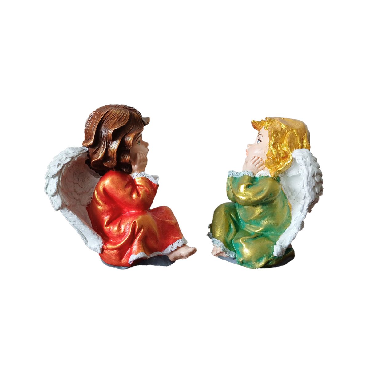 PLINI - Figuras Ángeles Querubines Set x 2 Cerámica Hecho a mano.