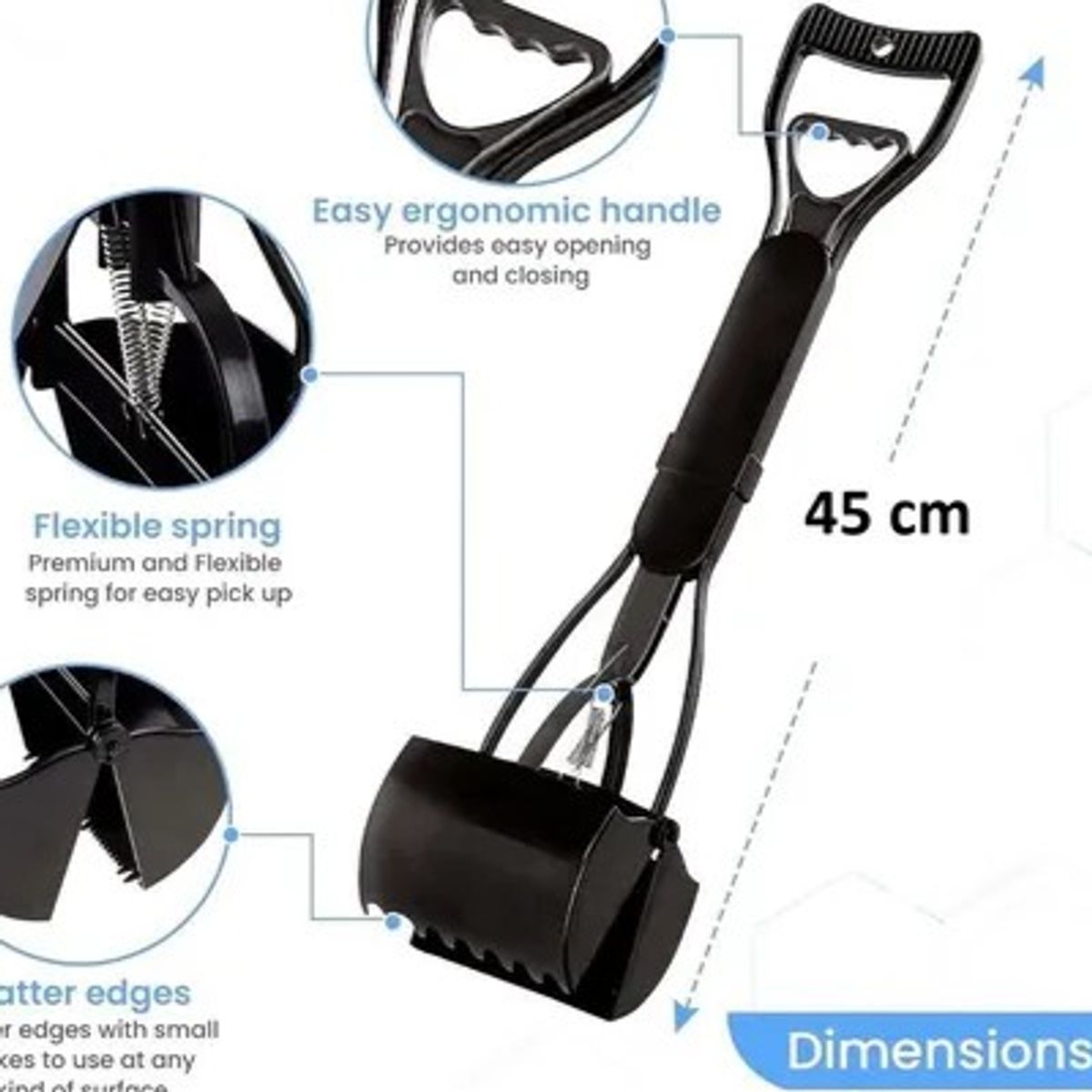 GENERICO - Recogedor Popo Perro Excremento Largo Automatico Bolsa Plega