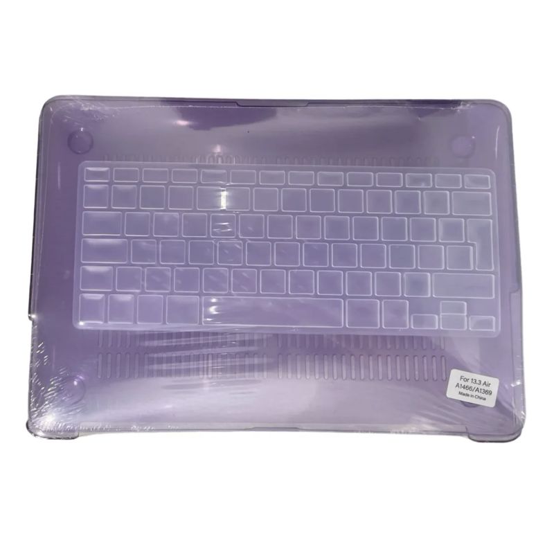 GENERICO - Carcasa Case Para Mac Air 13 A1466 Protector Teclado Español Morado