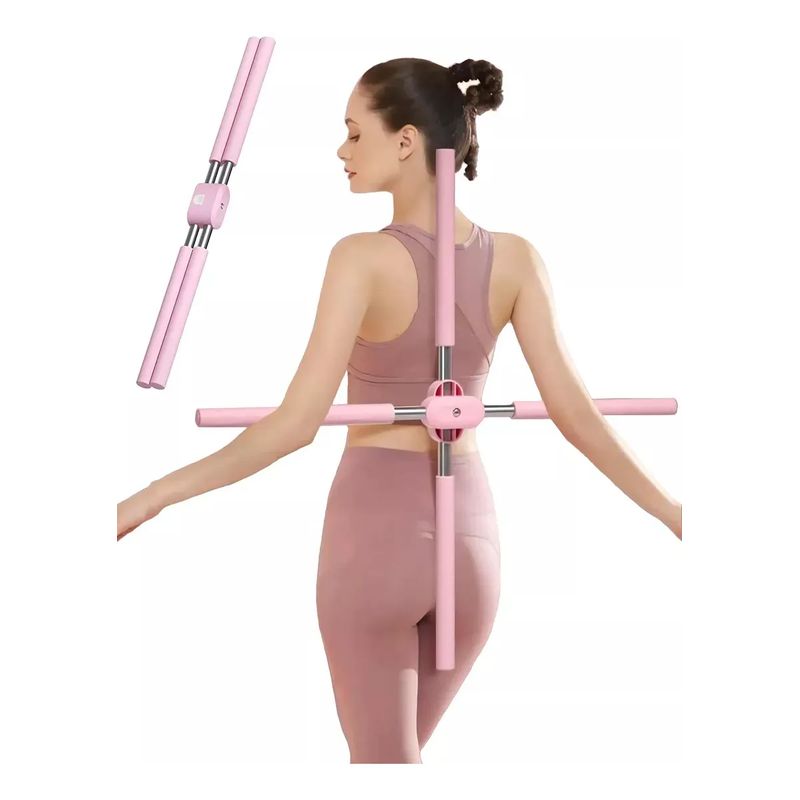 GENERICO - Varilla Corrector Postura Espalda Yoga Retráctil Ajustable