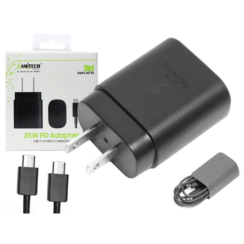 RAMITECH - Cargador Tipo C Carga Rápida Pd 25W Con Cable C A C Ramitech