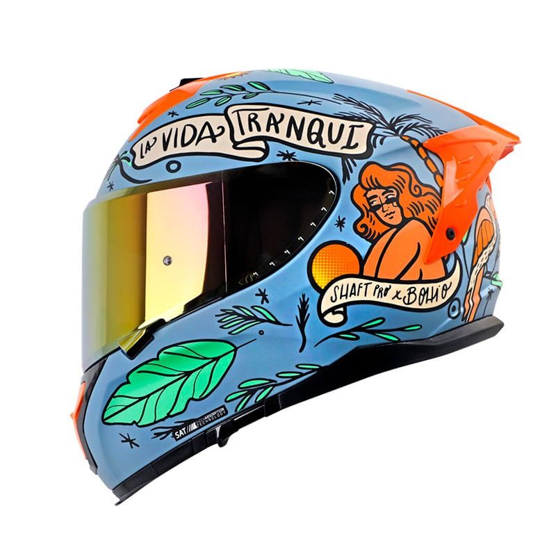 SHAFT - CASCO INTEGRAL SHAFT PRO 610 DV EVO LA BUENA VIDA AZUL CLARO TALLA XL