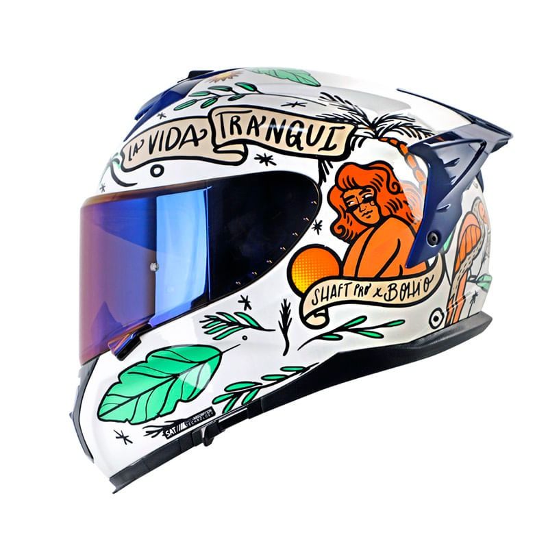 SHAFT - CASCO INTEGRAL SHAFT PRO 610 DV EVO LA BUENA VIDA BLANCO TALLA M