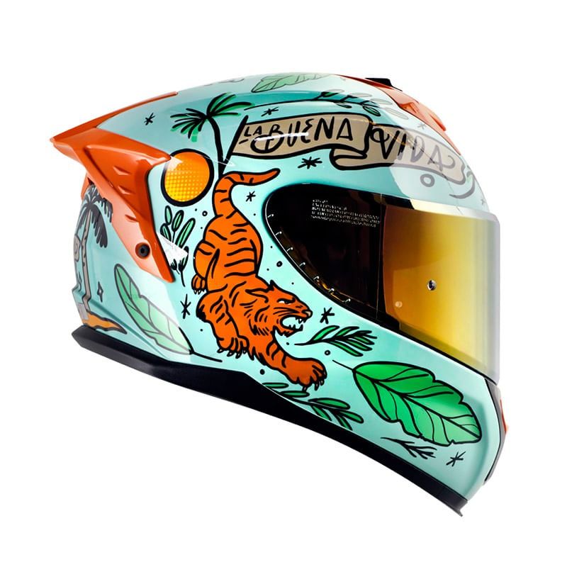 SHAFT - CASCO INTEGRAL SHAFT PRO 610 DV EVO LA BUENA VIDA VERDE CLARO TALLA S