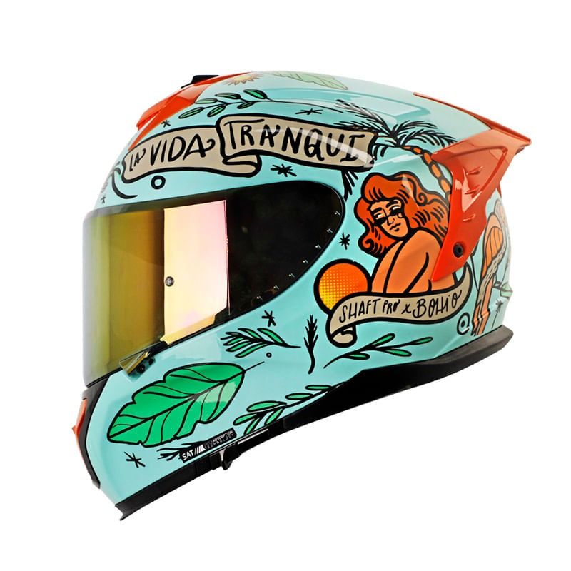 SHAFT - CASCO INTEGRAL SHAFT PRO 610 DV EVO LA BUENA VIDA VERDE CLARO TALLA L