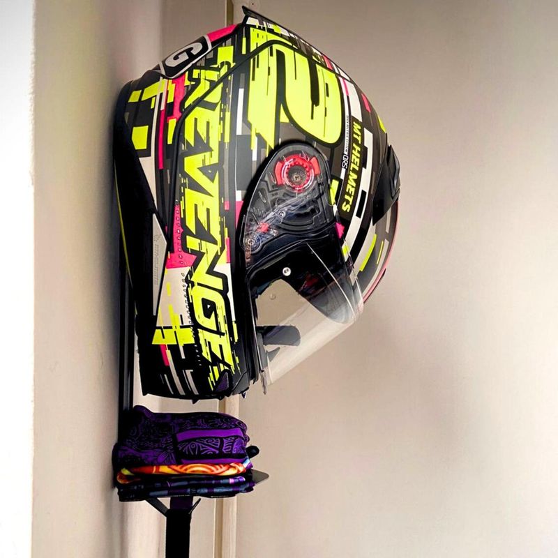 GENERICO - SOPORTE PARA CASCO DE MOTO MODELO NARVI NEGRO
