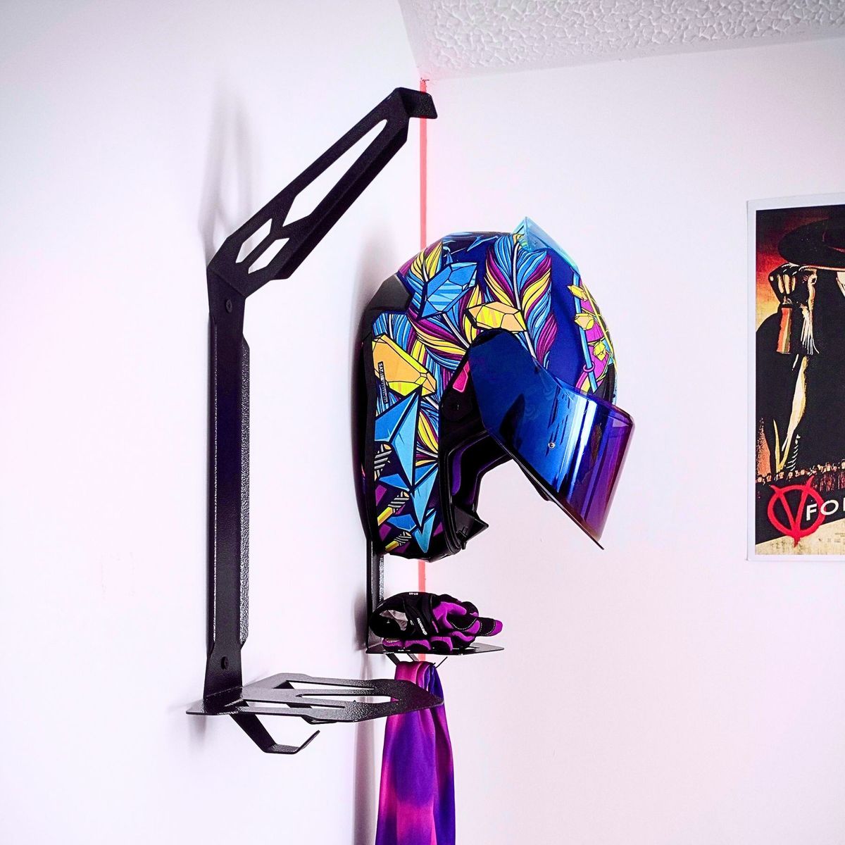 GENERICO - PERCHERO PARA CASCO DE MOTO MODELO NARVI NEGRO