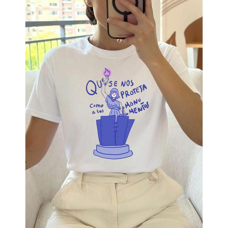 ISMI - Camiseta Feminista Cuello Redondo Manga Corta Ismi