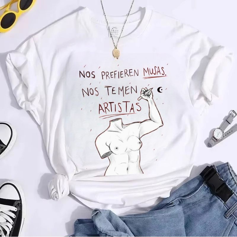 ISMI - Camiseta Feminista Cuello Redondo Manga Corta Ismi