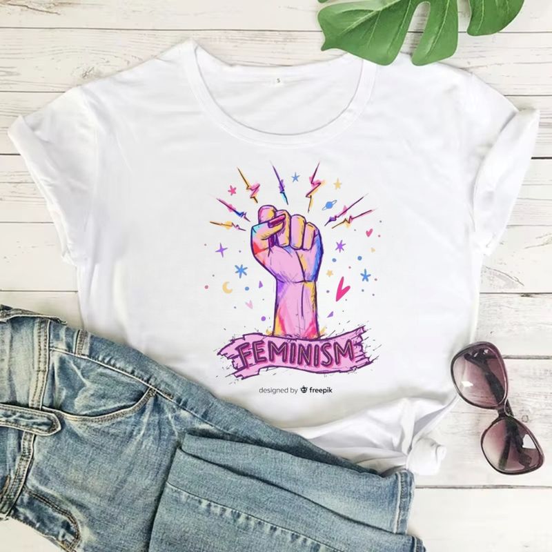 ISMI - Camiseta Feminista Cuello Redondo Manga Corta Ismi