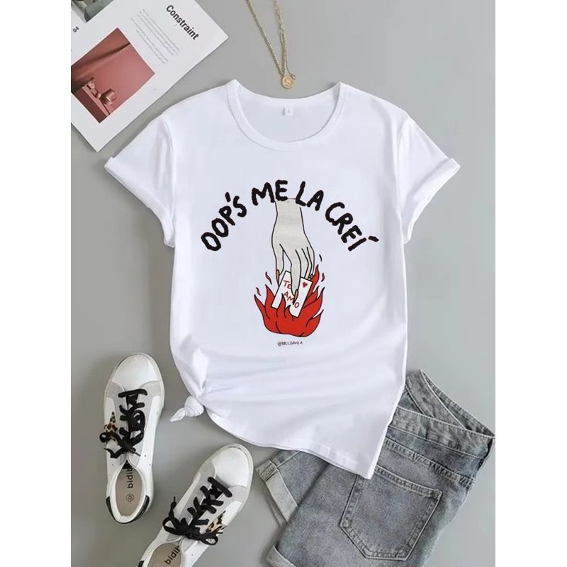 ISMI - Camiseta Feminista Cuello Redondo Manga Corta Ismi