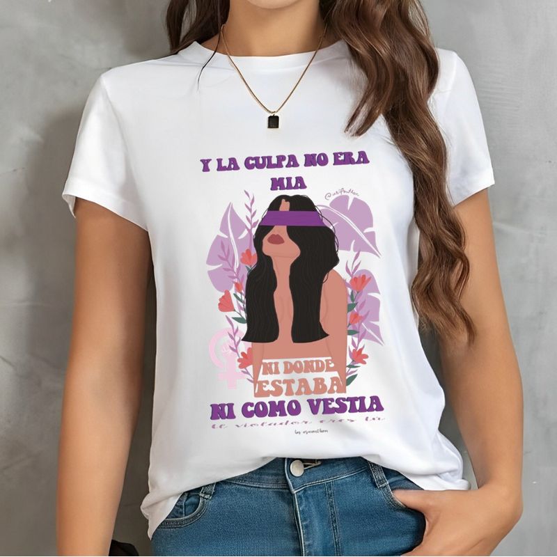ISMI - Camiseta Feminista Cuello Redondo Manga Corta Ismi
