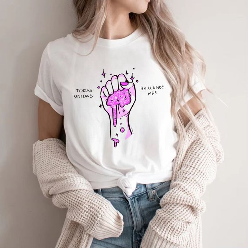 ISMI - Camiseta Feminista Cuello Redondo Manga Corta Ismi