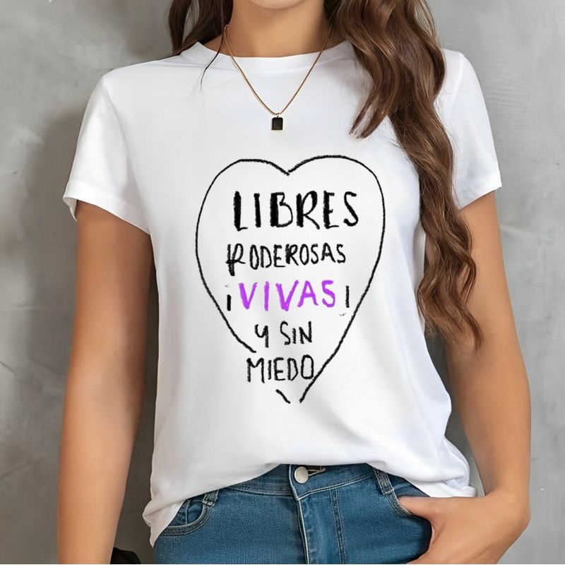 ISMI - Camiseta Feminista Cuello Redondo Manga Corta Ismi