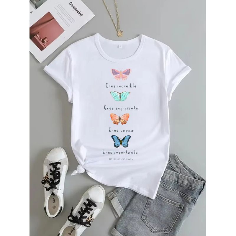 ISMI - Camiseta Feminista Cuello Redondo Manga Corta Ismi