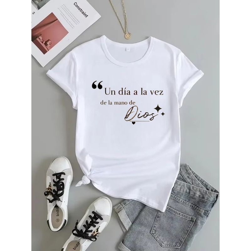 ISMI - Camiseta Cristiana Mujer Manga Corta Poli Algodón Ismi.