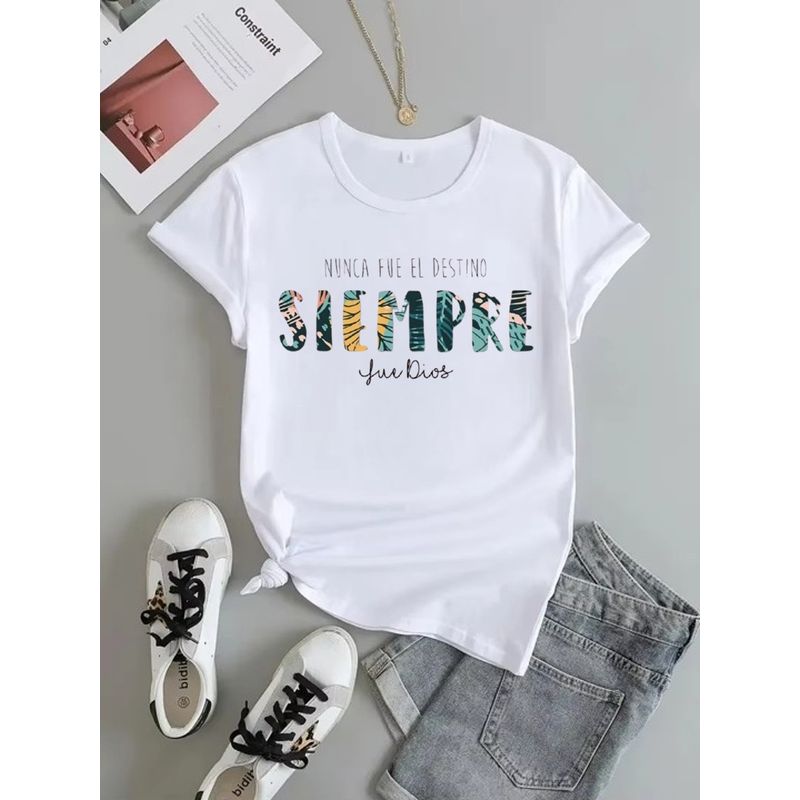 ISMI - Camiseta Cristiana Mujer Manga Corta Poli Algodón Ismi