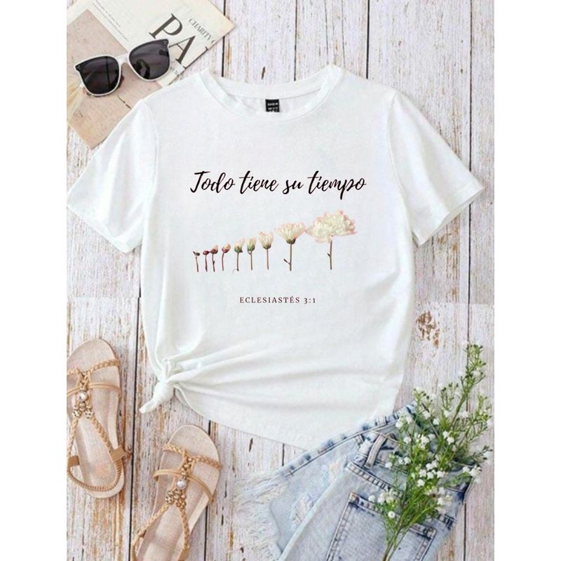 ISMI - Camiseta Cristiana Mujer Manga Corta Poli Algodón Ismi.