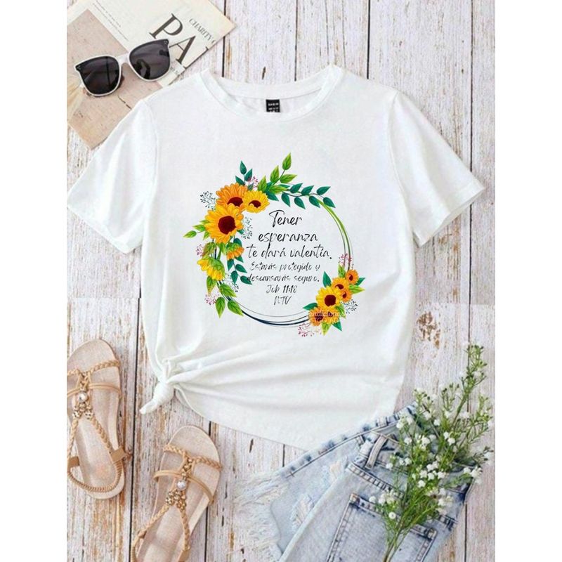 ISMI - Camiseta Cristiana Mujer Manga Corta Poli Algodón Ismi