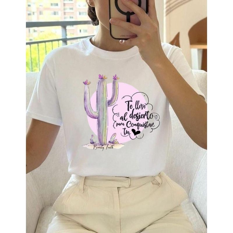 ISMI - Camiseta Cristiana Mujer Manga Corta Poli Algodón Ismi