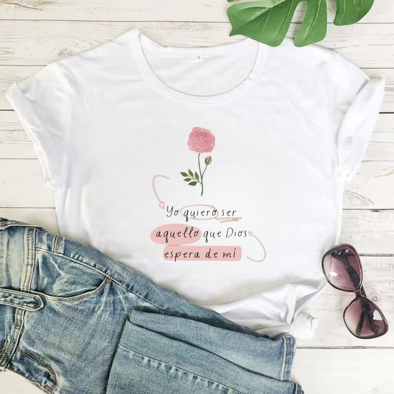 ISMI - Camiseta Cristiana Mujer Manga Corta Poli Algodón Ismi