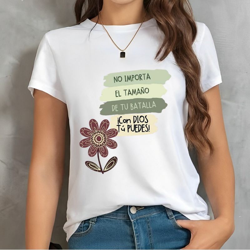 ISMI - Camiseta Cristiana Mujer Manga Corta Poli Algodón Ismi