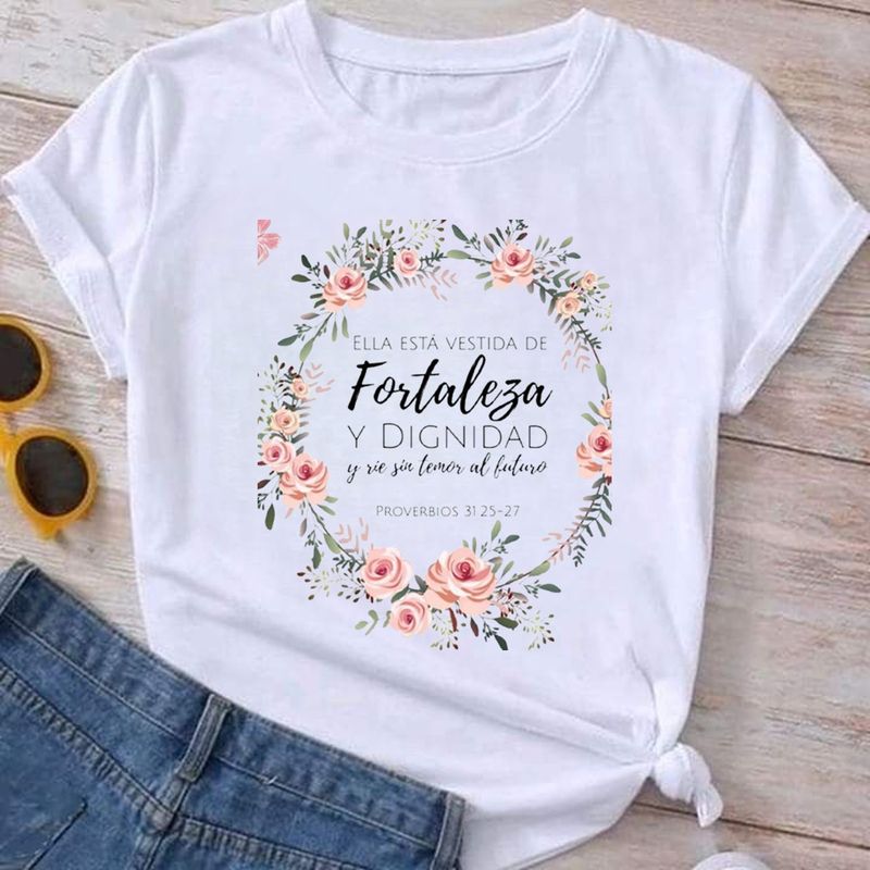 ISMI - Camiseta Cristiana Mujer Manga Corta Poli Algodón Ismi