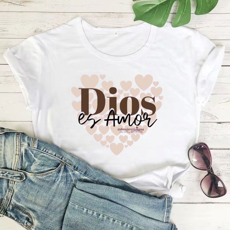 ISMI - Camiseta Cristiana Mujer Manga Corta Poli Algodón Ismi
