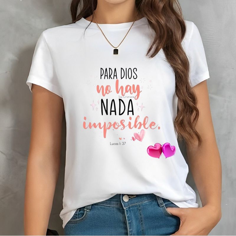 ISMI - Camiseta Cristiana Mujer Manga Corta Poli Algodón Ismi