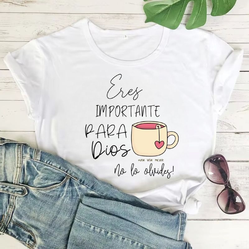 ISMI - Camiseta Cristiana Mujer Manga Corta Poli Algodón Ismi