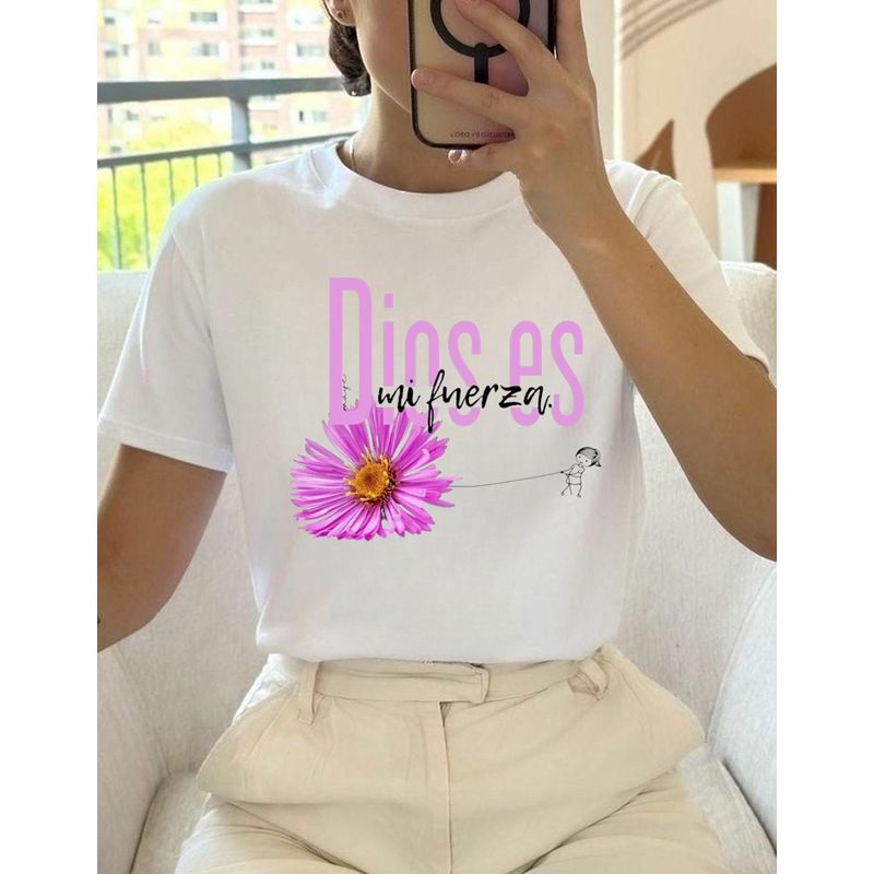 ISMI - Camiseta Cristiana Mujer Manga Corta Poli Algodón Ismi