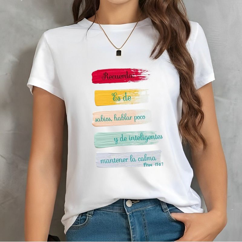ISMI - Camiseta Cristiana Mujer Manga Corta Poli Algodón Ismi