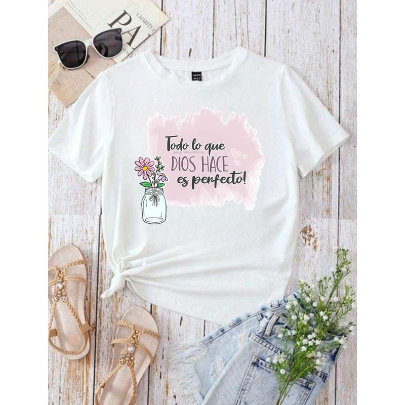 ISMI - Camiseta Cristiana Mujer Manga Corta Poli Algodón Ismi.