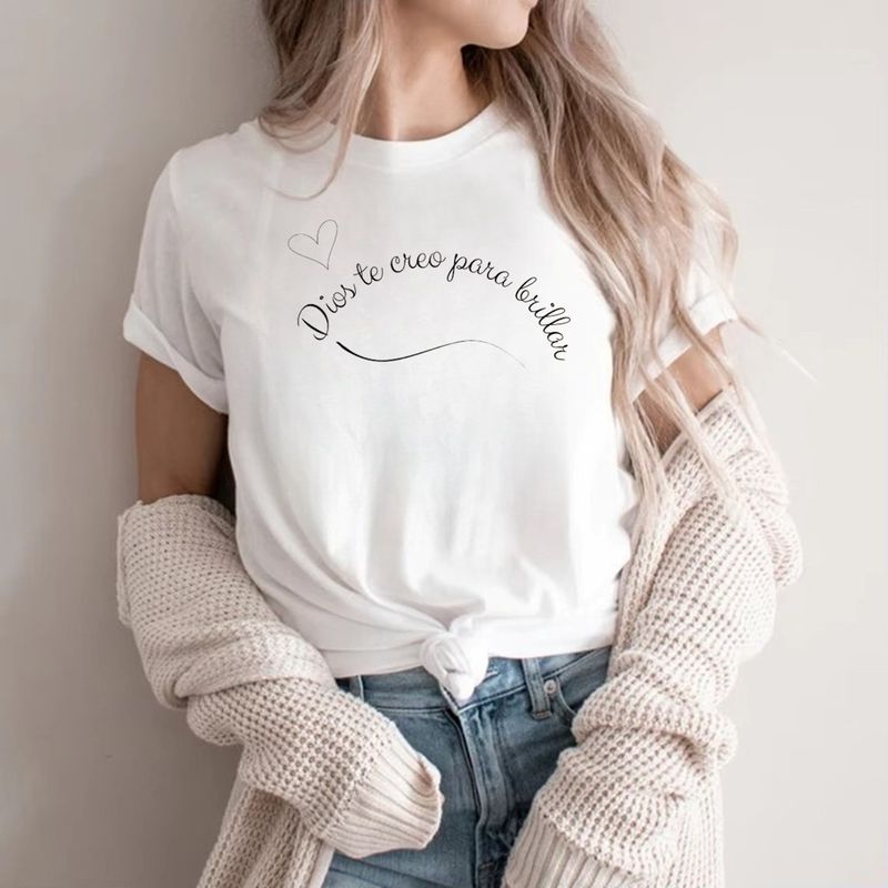 ISMI - Camiseta Cristiana Mujer Manga Corta Poli Algodón Ismi