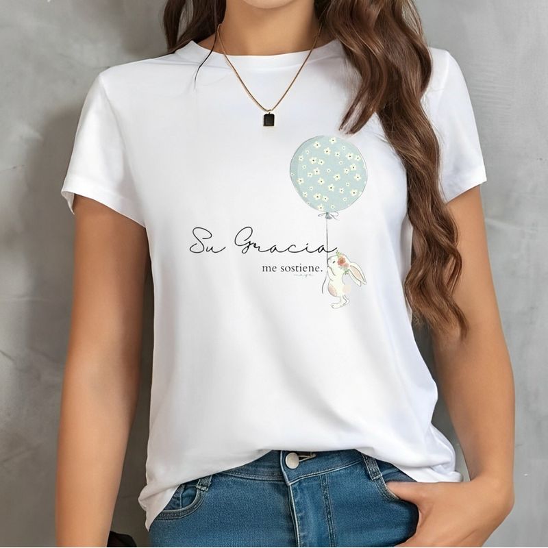 ISMI - Camiseta Cristiana Mujer Manga Corta Poli Algodón Ismi
