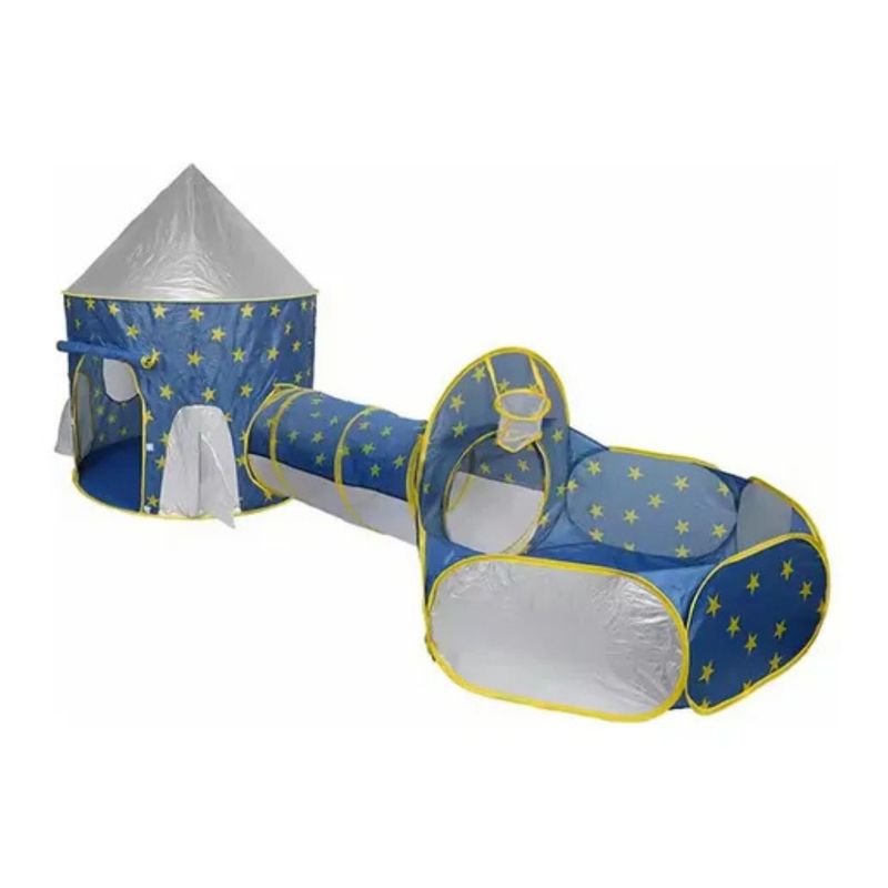 GENERICO - Carpa Infantil En Forma De Castillo Con Tunel Azul V02