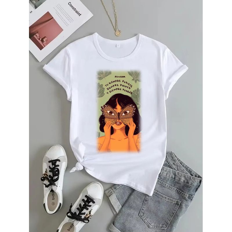 ISMI - Camiseta Feminista Cuello Redondo Manga Corta Ismi