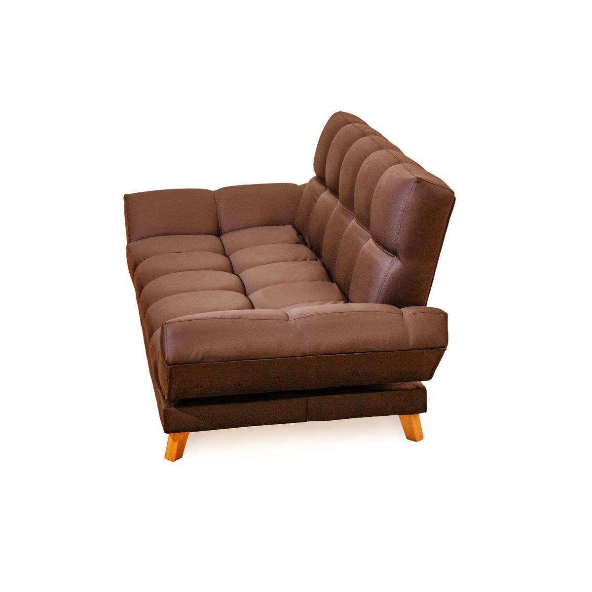 AMAIKA - Sofá Cama AMAIKA Tipo Ocean Sintético Café con Cojines y Puff