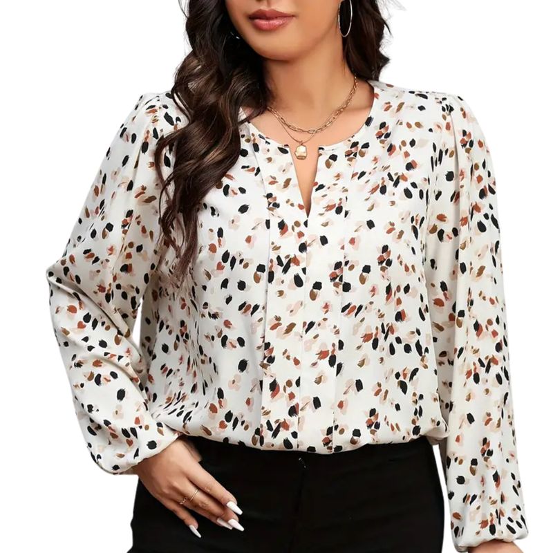 YURELKSHOP - BLUSA CASUAL ESTAMPADA PARA GORDITAS TALLA PLUS