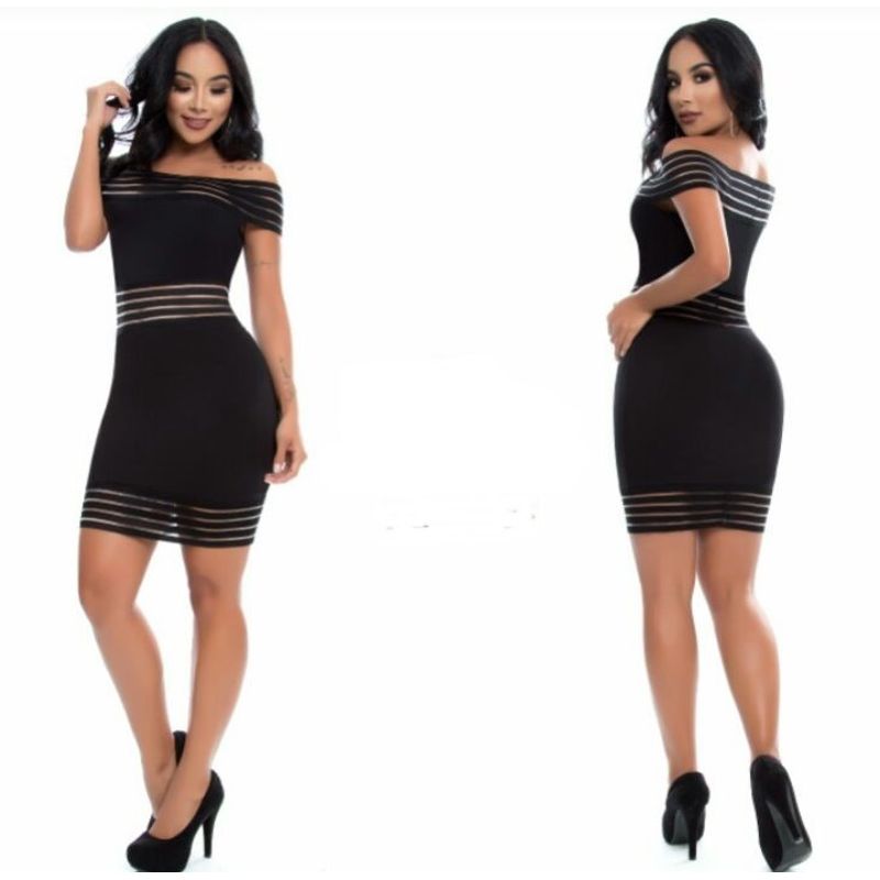 VIA7 - Vestido cuello strapless corto