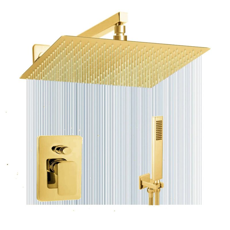 GENERICO - Kit Ducha Dorado Brillante 40cm Pared Mezclador Teleducha It