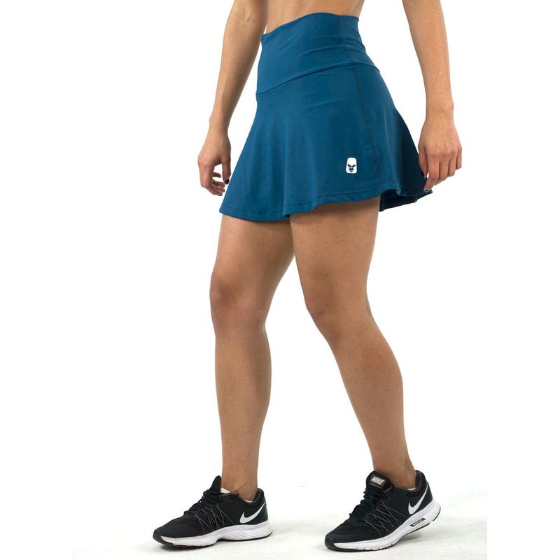 NO RULES - FALDA SHORT DEPORTIVA PRETINA ALTA AZUL PETROLEO.